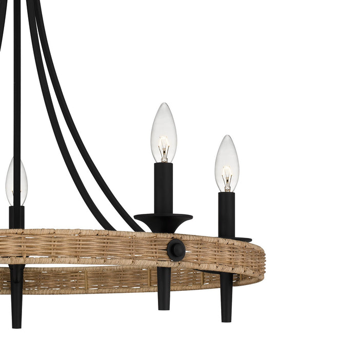 Quoizel CNI5026MBK Five Light Chandelier, Matte Black