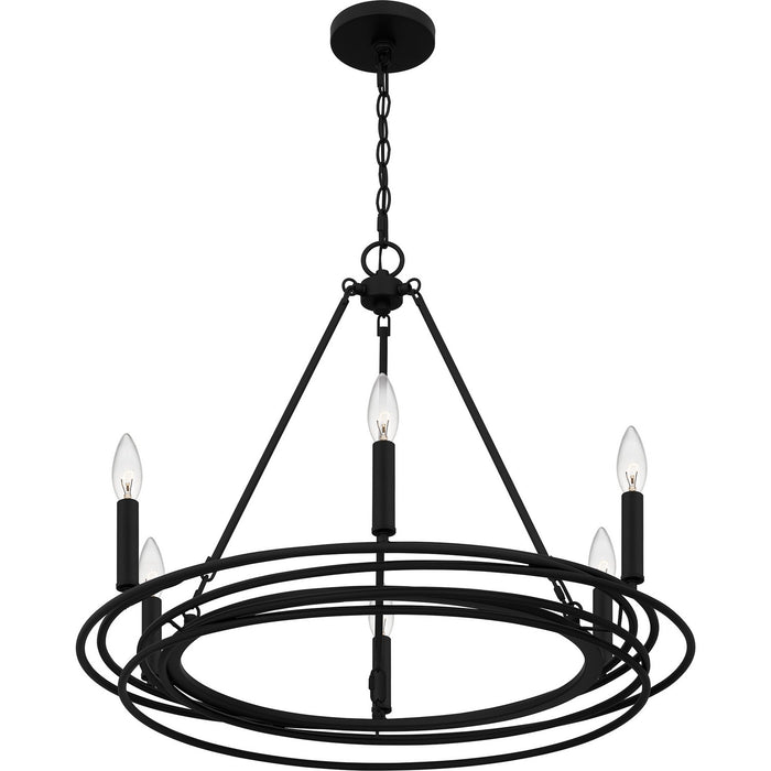 Quoizel CPE5025MBK Six Light Chandelier, Matte Black