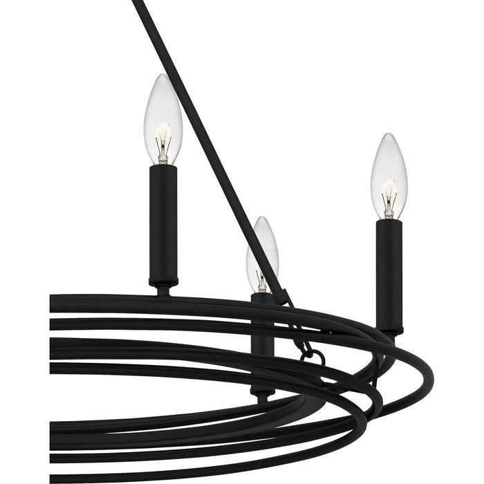 Quoizel CPE5025MBK Six Light Chandelier, Matte Black