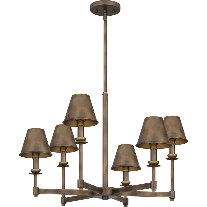 Quoizel CRO5026SU Six Light Chandelier, Statuary Bronze