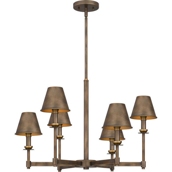 Quoizel CRO5026SU Six Light Chandelier, Statuary Bronze