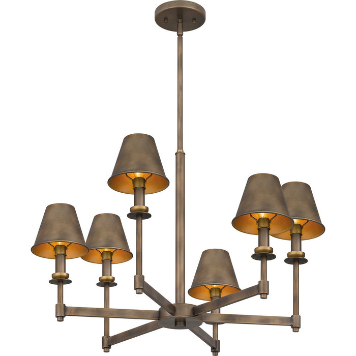 Quoizel CRO5026SU Six Light Chandelier, Statuary Bronze