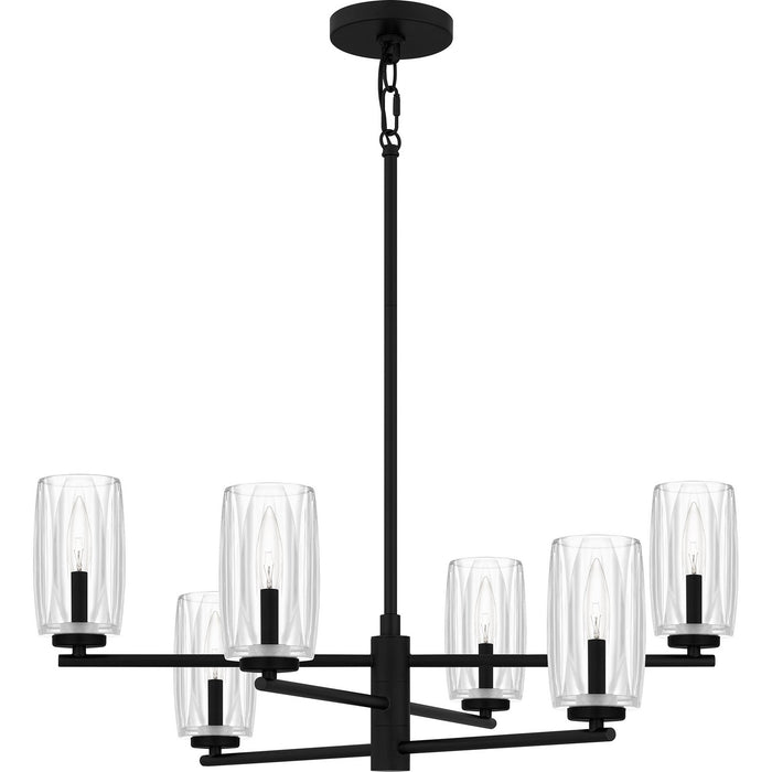 Quoizel CUN5026MBK Six Light Chandelier, Matte Black