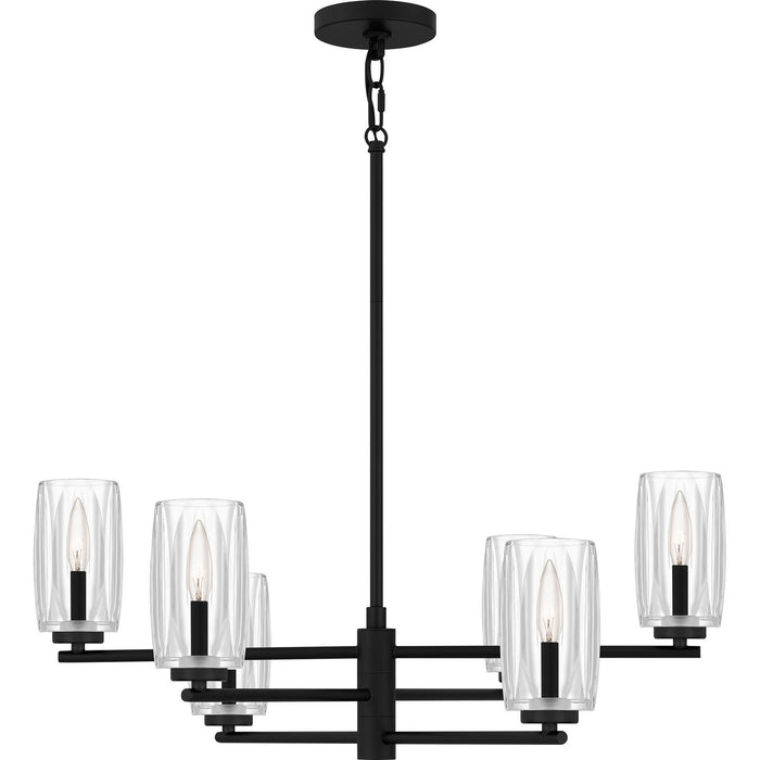 Quoizel CUN5026MBK Six Light Chandelier, Matte Black