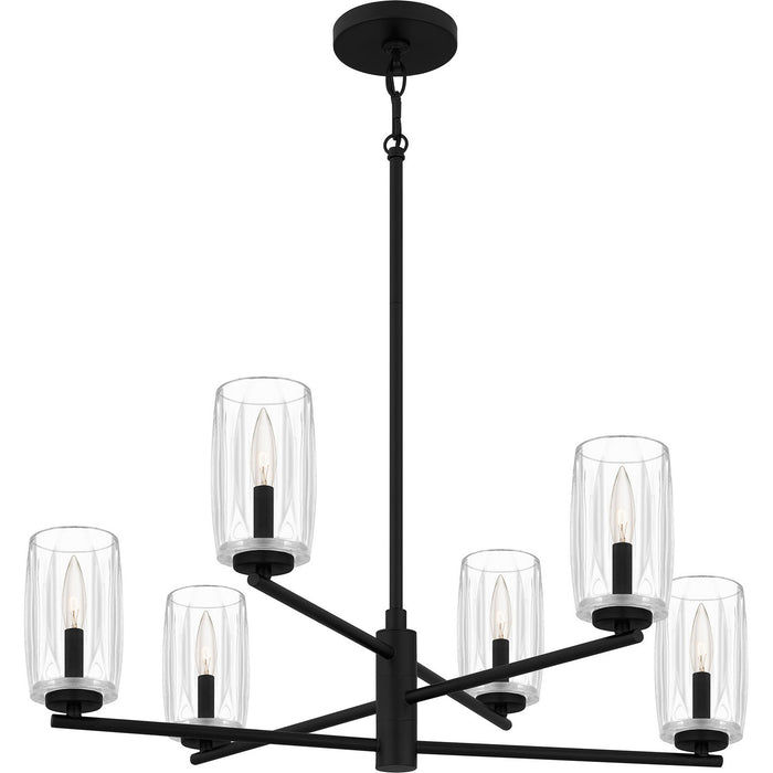 Quoizel CUN5026MBK Six Light Chandelier, Matte Black