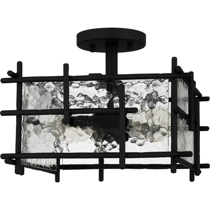 Quoizel DPN1713MBK Two Light Semi Flush Mount, Matte Black
