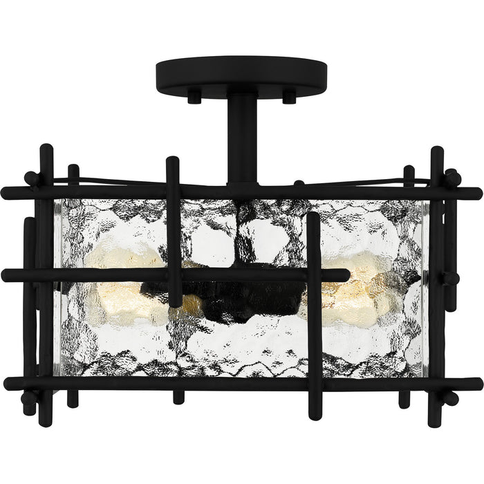 Quoizel DPN1713MBK Two Light Semi Flush Mount, Matte Black