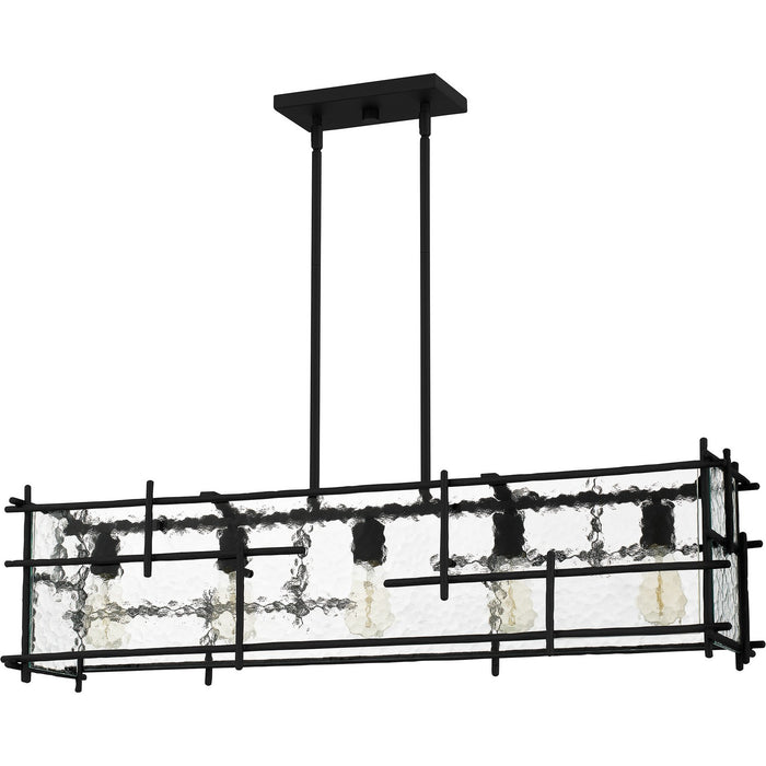 Quoizel DPN538MBK Five Light Linear Chandelier, Matte Black