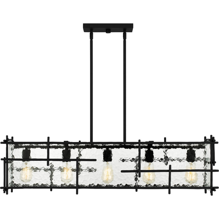 Quoizel DPN538MBK Five Light Linear Chandelier, Matte Black