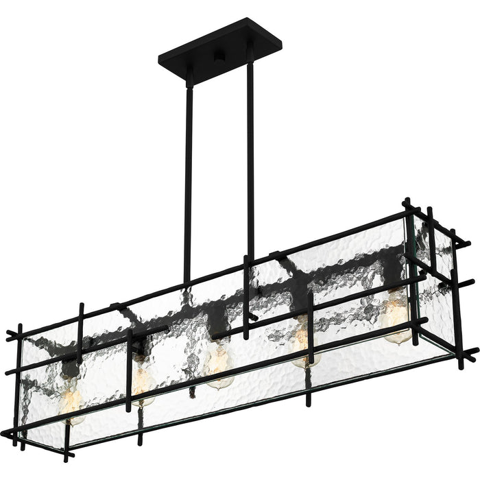 Quoizel DPN538MBK Five Light Linear Chandelier, Matte Black