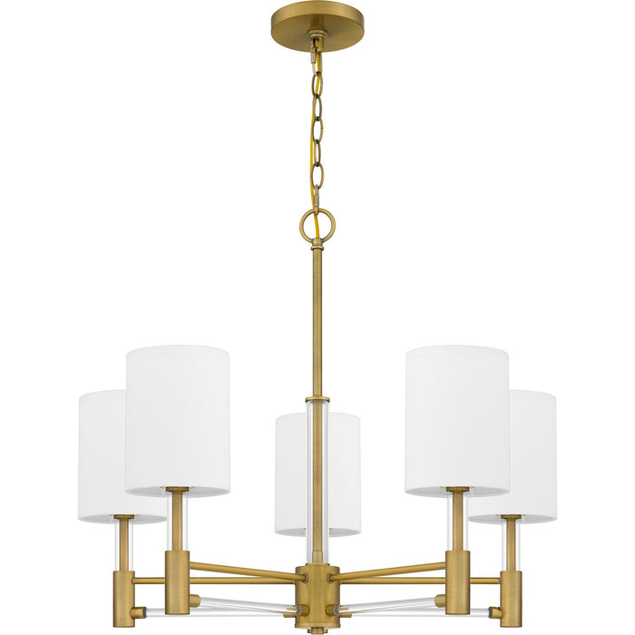 Quoizel GCN5026AB Five Light Chandelier, Aged Brass