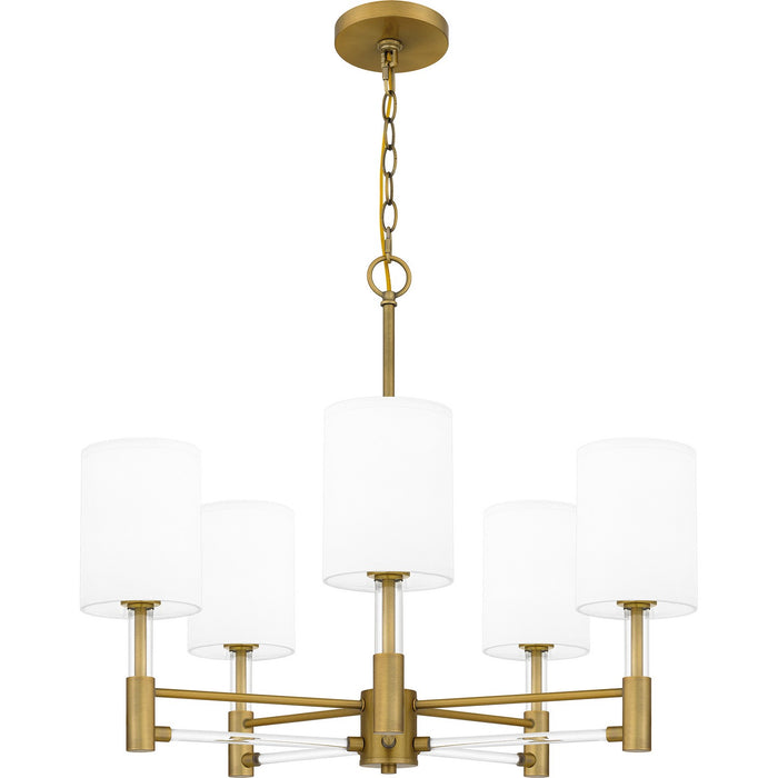 Quoizel GCN5026AB Five Light Chandelier, Aged Brass