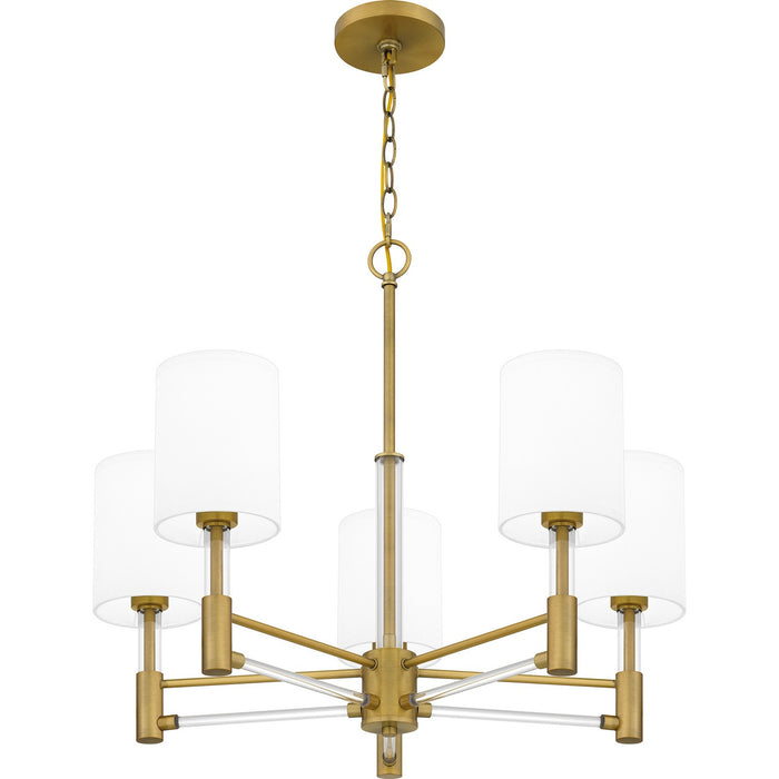 Quoizel GCN5026AB Five Light Chandelier, Aged Brass