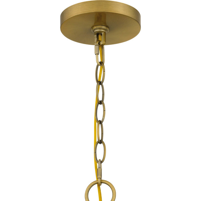 Quoizel GCN5026AB Five Light Chandelier, Aged Brass