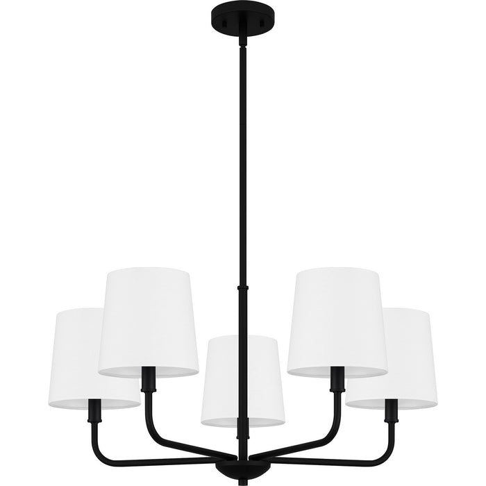 Quoizel GGR5028MBK Five Light Chandelier, Matte Black