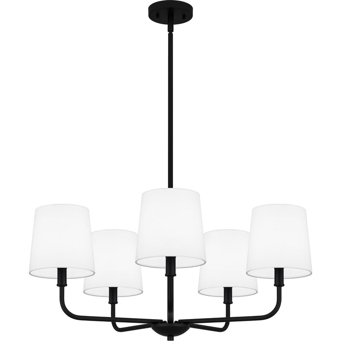 Quoizel GGR5028MBK Five Light Chandelier, Matte Black