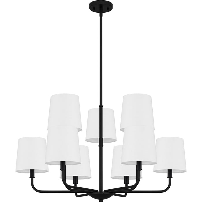 Quoizel GGR5032MBK Nine Light Chandelier, Matte Black