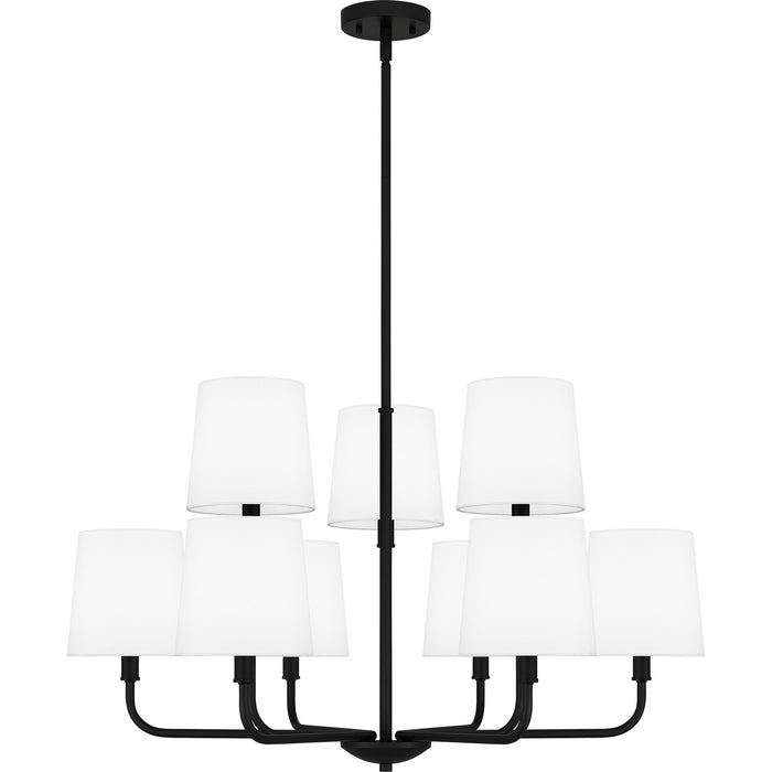 Quoizel GGR5032MBK Nine Light Chandelier, Matte Black