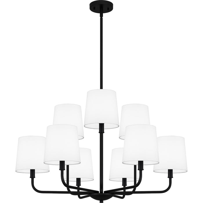 Quoizel GGR5032MBK Nine Light Chandelier, Matte Black