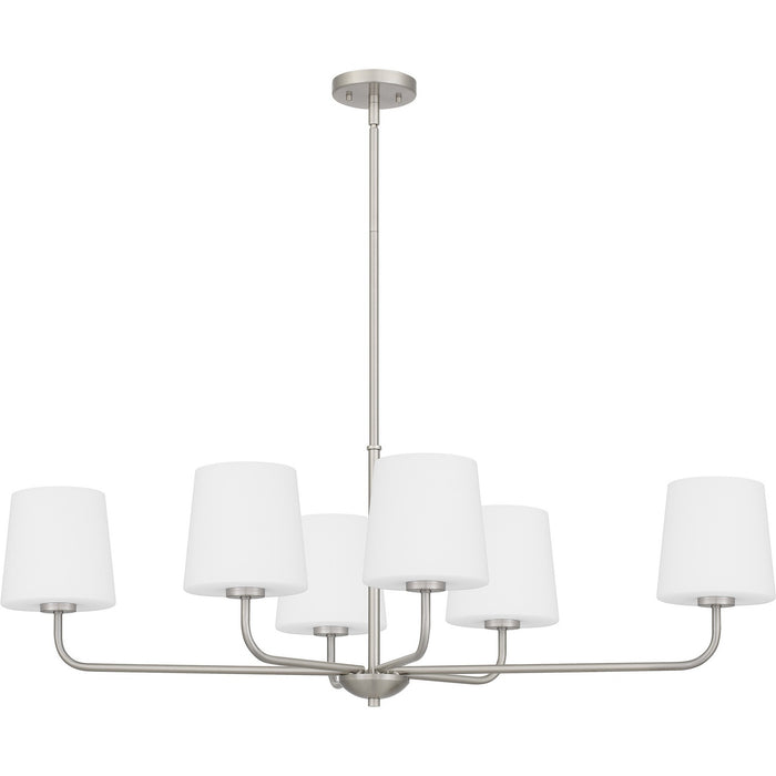 Quoizel GGR642BN Six Light Linear Chandelier, Brushed Nickel
