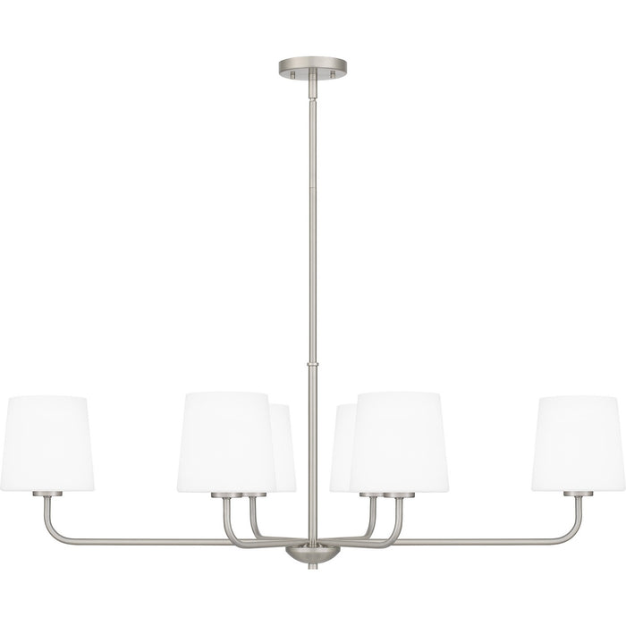 Quoizel GGR642BN Six Light Linear Chandelier, Brushed Nickel