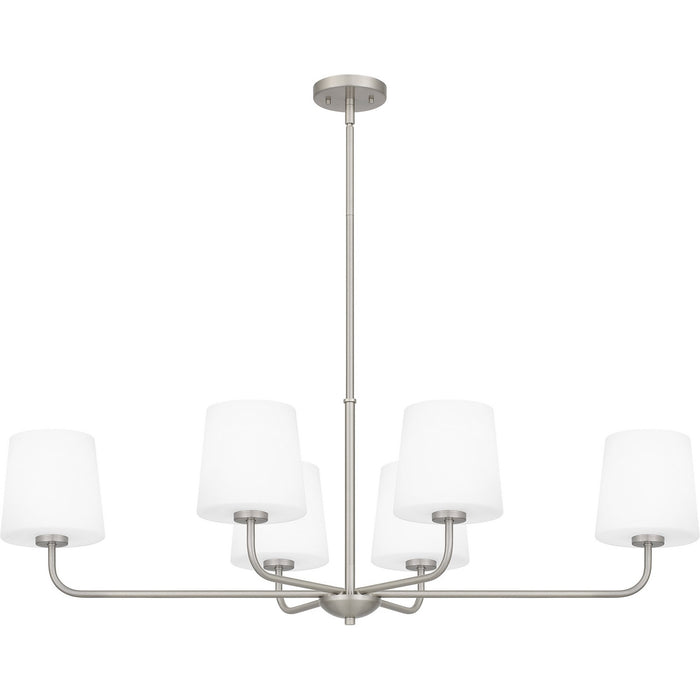 Quoizel GGR642BN Six Light Linear Chandelier, Brushed Nickel