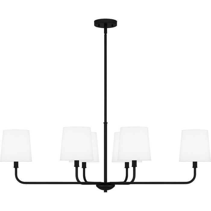 Quoizel GGR642MBK Six Light Linear Chandelier, Matte Black