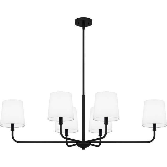 Quoizel GGR642MBK Six Light Linear Chandelier, Matte Black