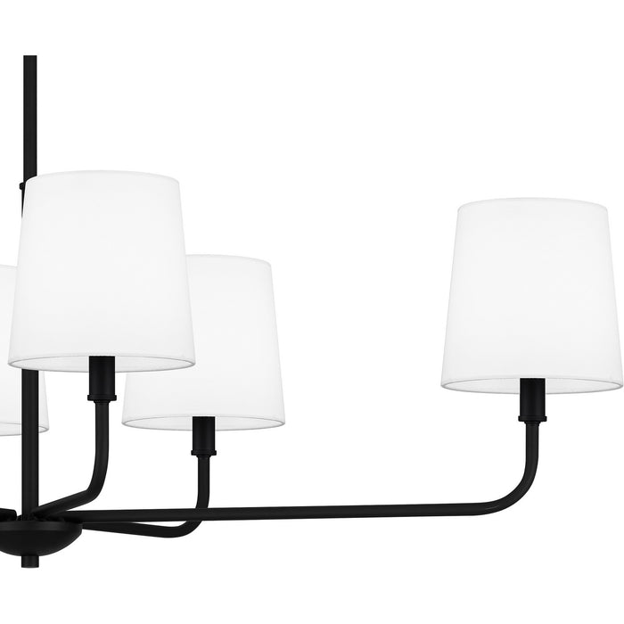 Quoizel GGR642MBK Six Light Linear Chandelier, Matte Black