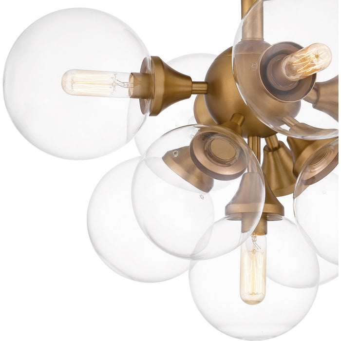 Quoizel GLI1720BWS Five Light Semi Flush Mount, Brushed Weathered Brass