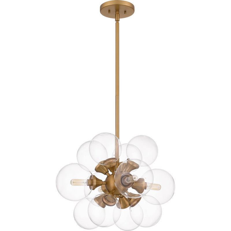 Quoizel GLI2820BWS Four Light Pendant, Brushed Weathered Brass