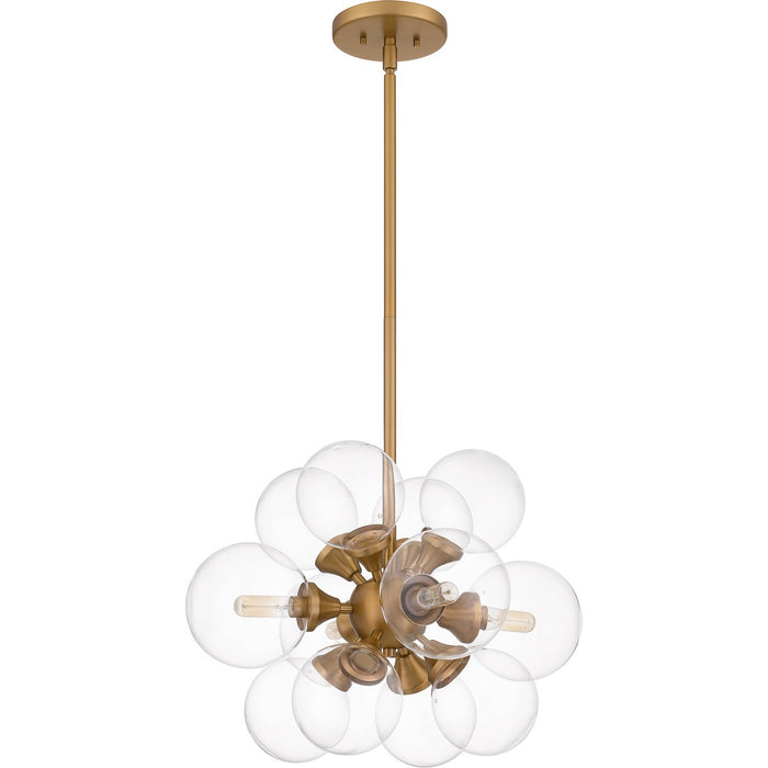 Quoizel GLI2820BWS Four Light Pendant, Brushed Weathered Brass