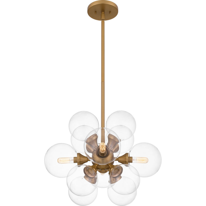 Quoizel GLI2820BWS Four Light Pendant, Brushed Weathered Brass