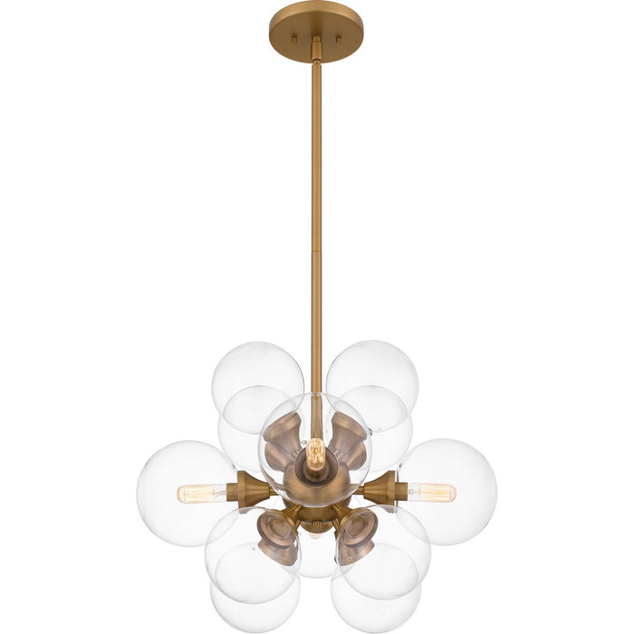 Quoizel GLI2820BWS Four Light Pendant, Brushed Weathered Brass