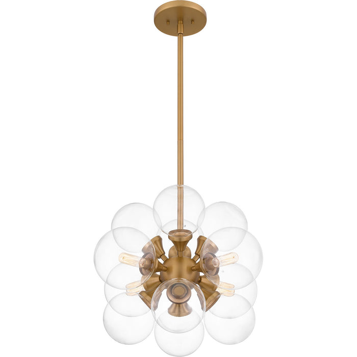 Quoizel GLI2820BWS Four Light Pendant, Brushed Weathered Brass