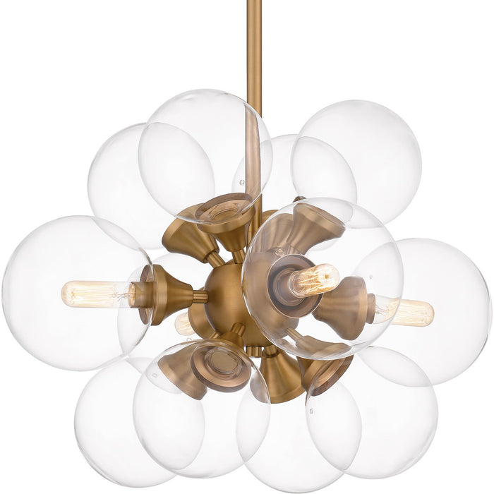 Quoizel GLI2820BWS Four Light Pendant, Brushed Weathered Brass