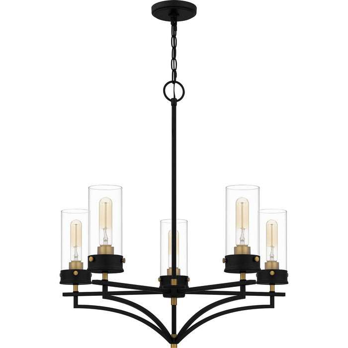 Quoizel HLS5026MBK Five Light Chandelier, Matte Black