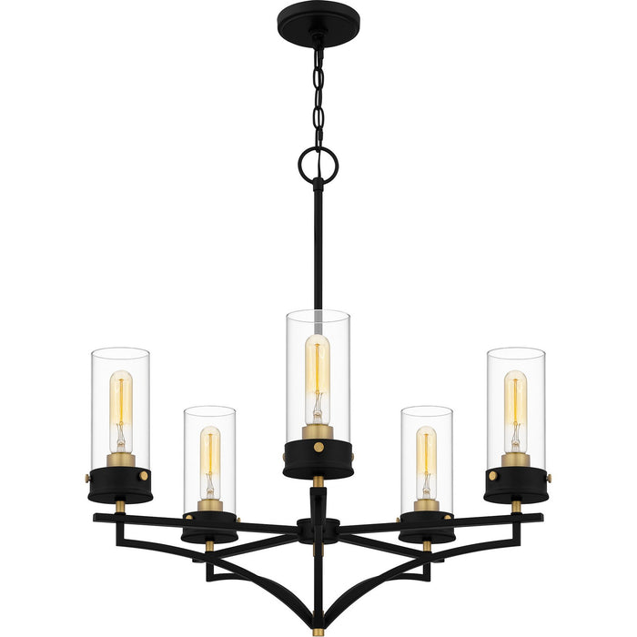 Quoizel HLS5026MBK Five Light Chandelier, Matte Black