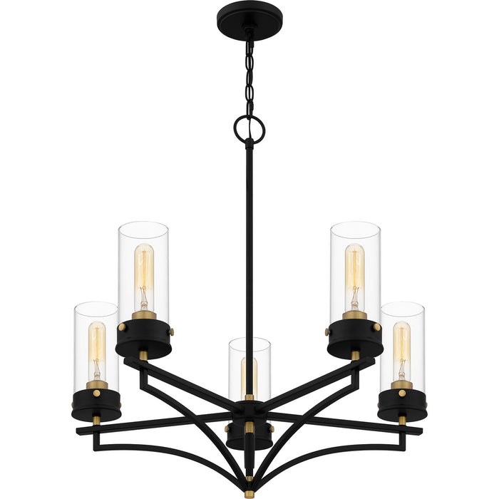 Quoizel HLS5026MBK Five Light Chandelier, Matte Black