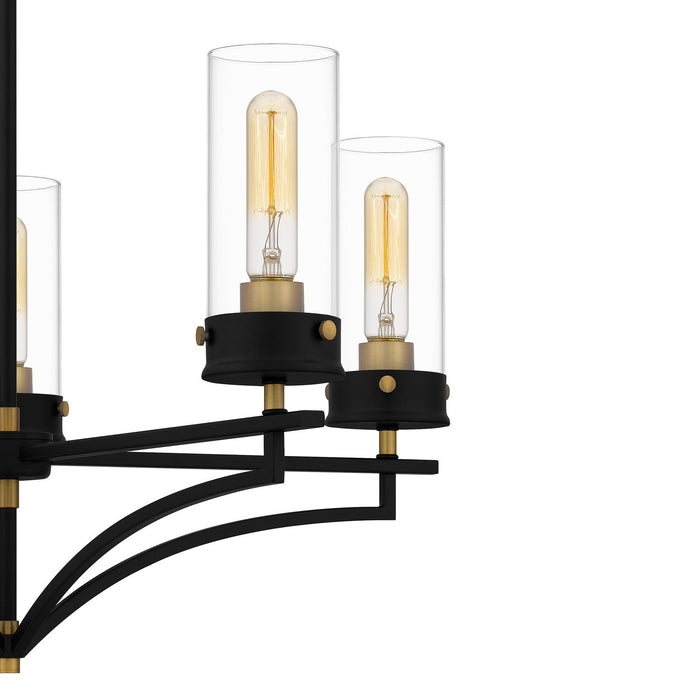 Quoizel HLS5026MBK Five Light Chandelier, Matte Black