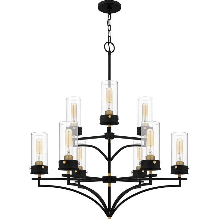 Quoizel HLS5031MBK Nine Light Chandelier, Matte Black