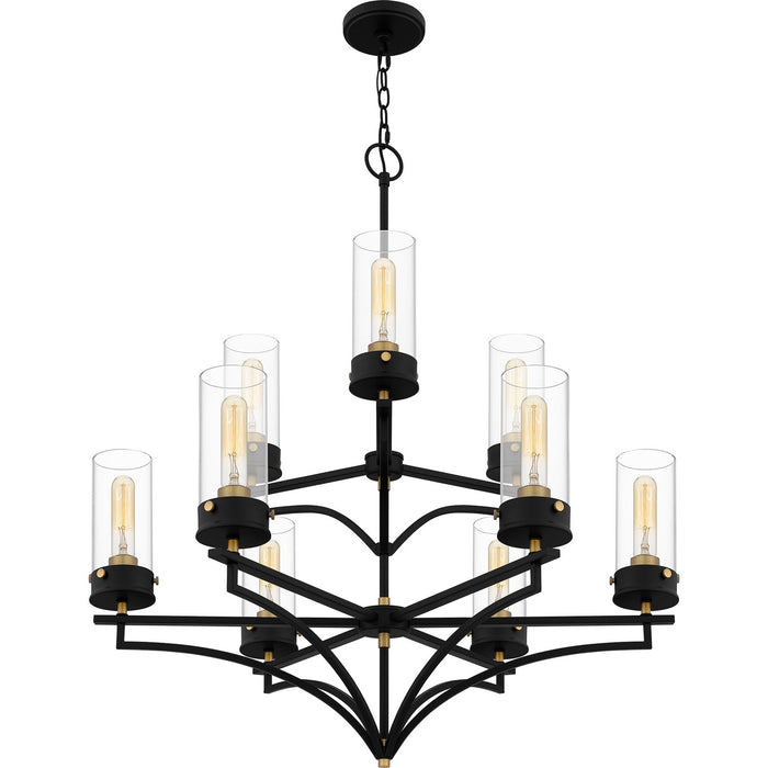 Quoizel HLS5031MBK Nine Light Chandelier, Matte Black