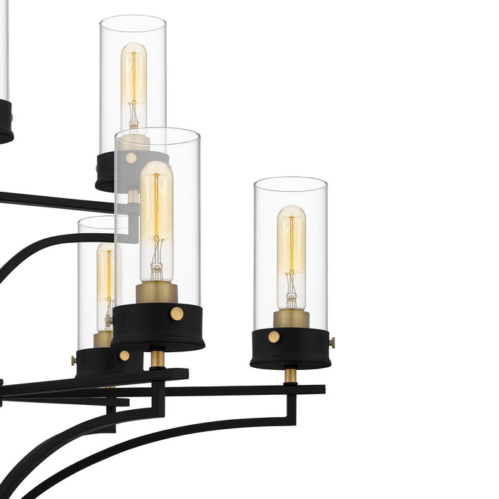 Quoizel HLS5031MBK Nine Light Chandelier, Matte Black