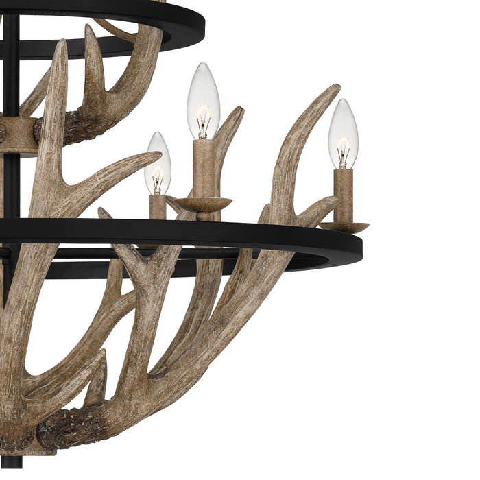 Quoizel JR5032EK Nine Light Chandelier, Earth Black