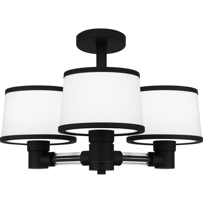 Quoizel KYL1722MBK Three Light Semi Flush Mount, Matte Black