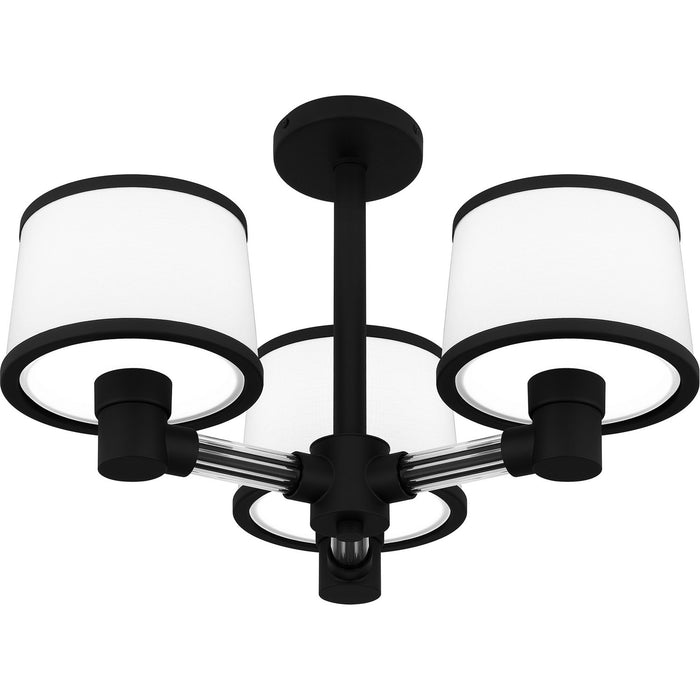 Quoizel KYL1722MBK Three Light Semi Flush Mount, Matte Black