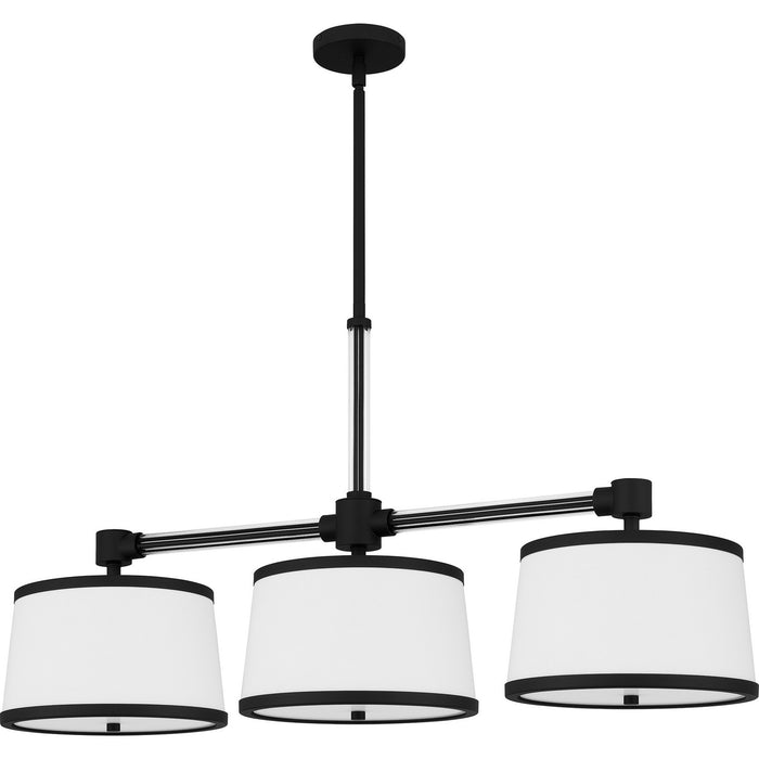 Quoizel KYL342MBK Three Light Linear Chandelier, Matte Black
