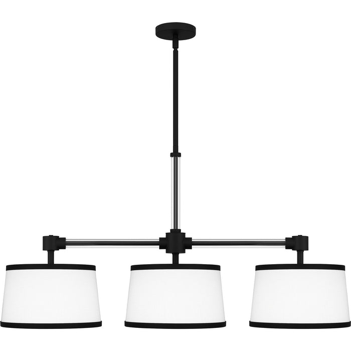 Quoizel KYL342MBK Three Light Linear Chandelier, Matte Black