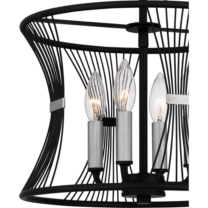 Quoizel LEI1714MBK Four Light Semi Flush Mount, Matte Black