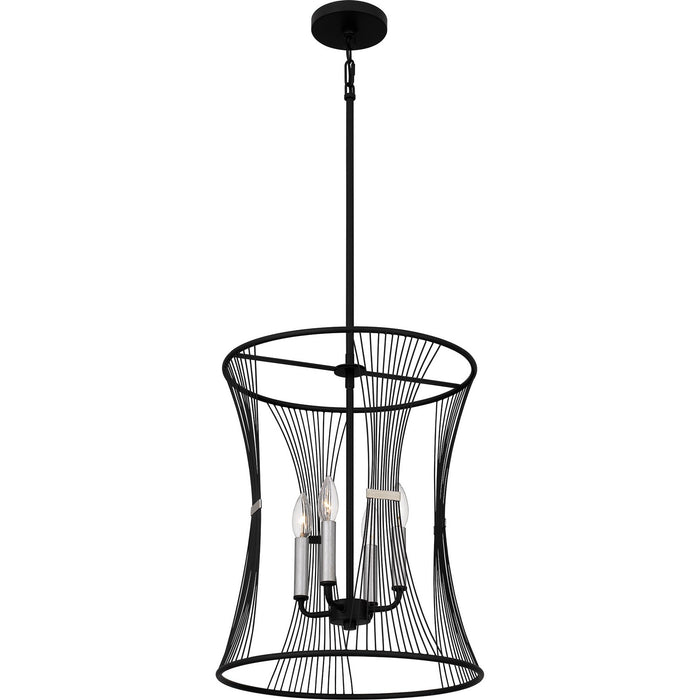 Quoizel LEI2816MBK Four Light Pendant, Matte Black